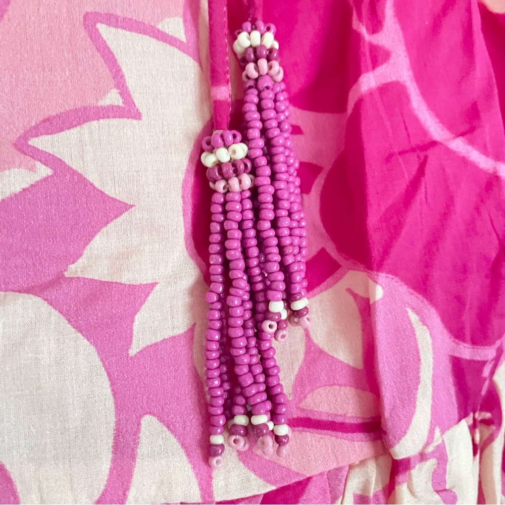 Farm Rio Tropical Groove Pink Maxi Dress Large Cutout Halter NWT - Picture 13 of 16